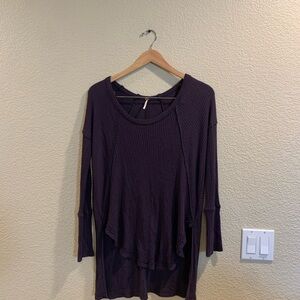 Free People Purple Asymmetrical Long Sleeve Tunic